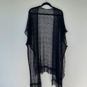 Black Fringed Cover Up
